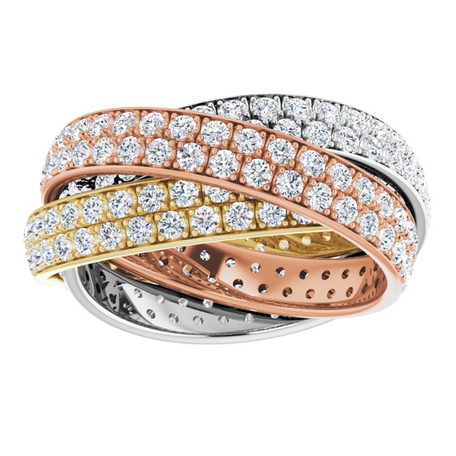 3 1/3 CTW Natural Diamond 3-Band Rolling Ring