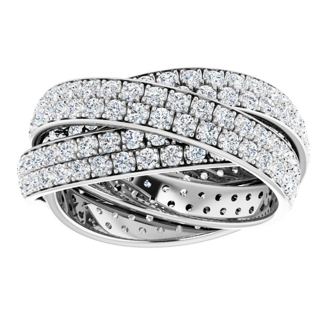 3 1/3 CTW Natural Diamond 3-Band Rolling Ring