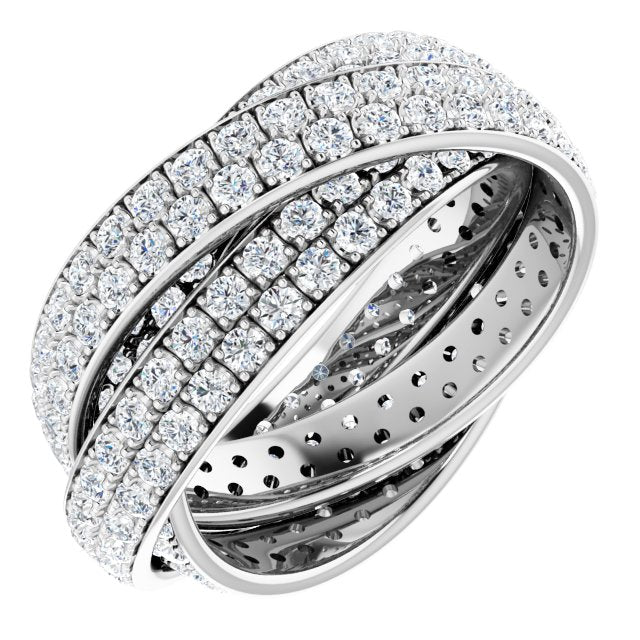 3 1/3 CTW Natural Diamond 3-Band Rolling Ring