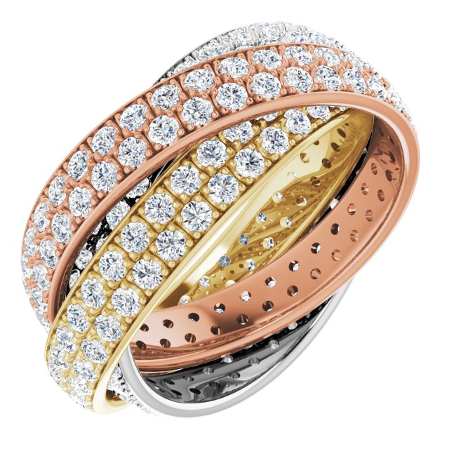 3 1/3 CTW Natural Diamond 3-Band Rolling Ring
