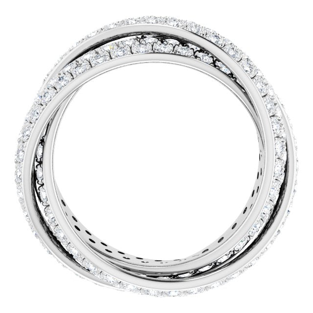 3 1/3 CTW Natural Diamond 3-Band Rolling Ring