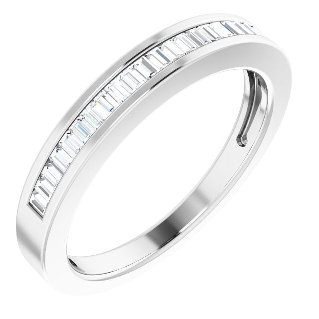 Straight baguette 1/4 CTW Natural Diamond Anniversary Band