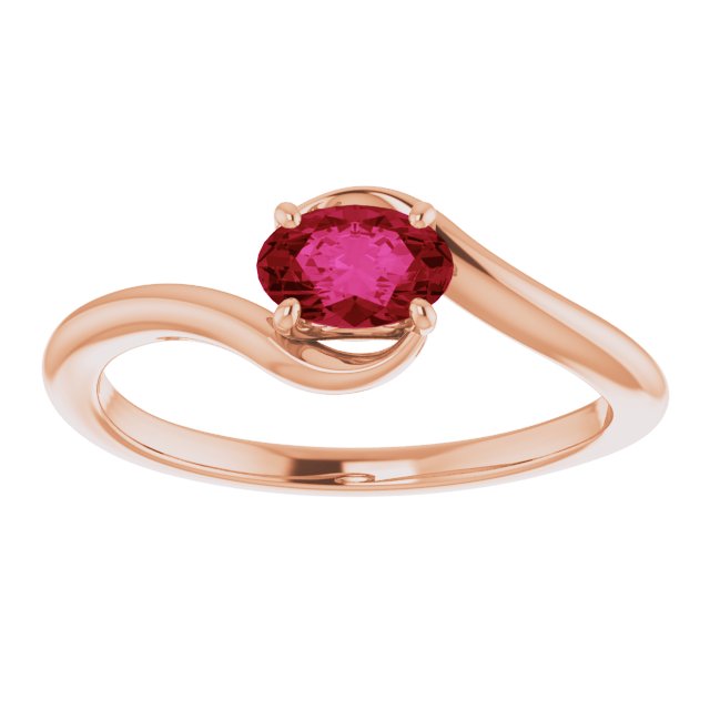 Oval Lab-Grown Ruby Ring