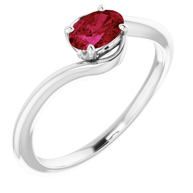 Oval Lab-Grown Ruby Ring