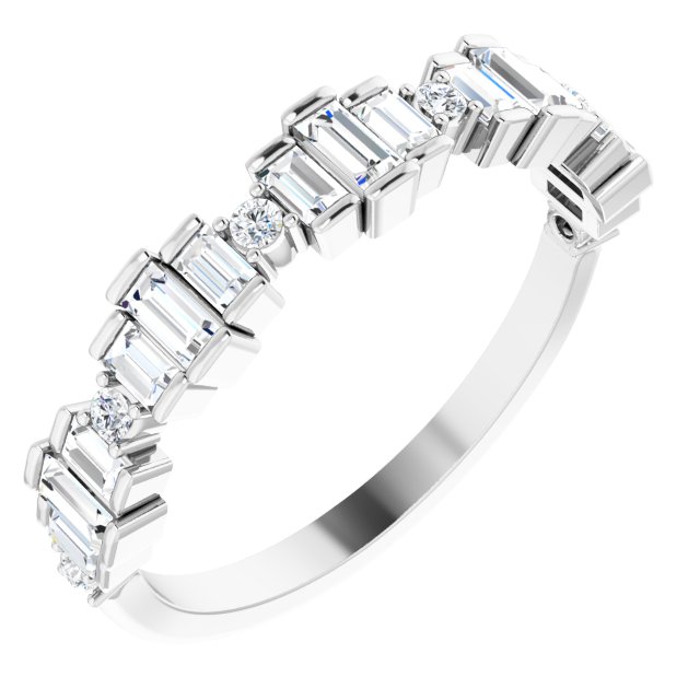 Straight baguette 5/8 CTW Natural Diamond Anniversary Band