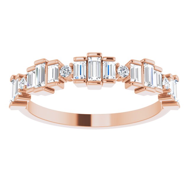 Straight baguette 5/8 CTW Natural Diamond Anniversary Band
