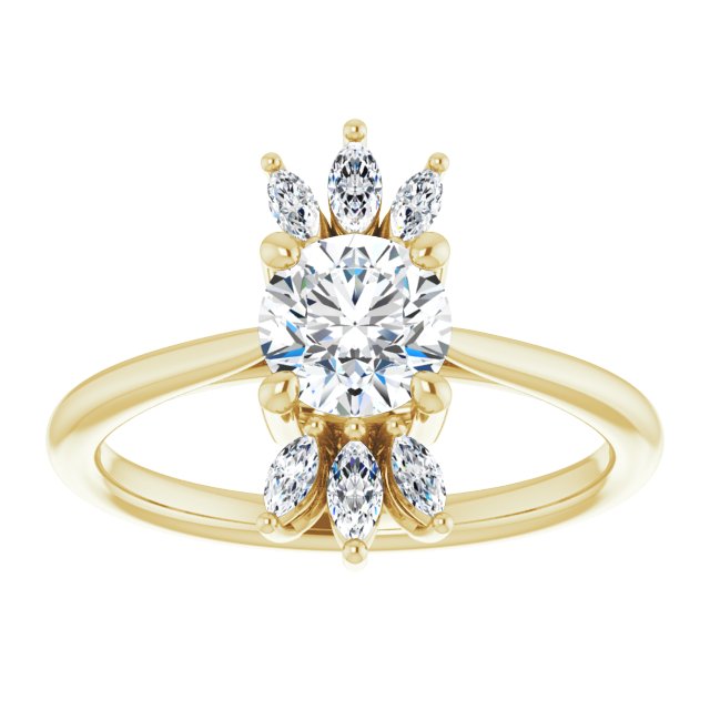Round Natural White Sapphire & 1/4 CTW Natural Diamond Ring