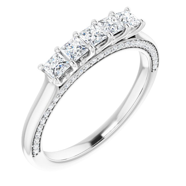 Square 5/8 CTW Natural Diamond Anniversary Band