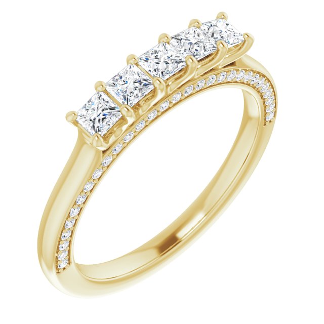 Square 5/8 CTW Natural Diamond Anniversary Band