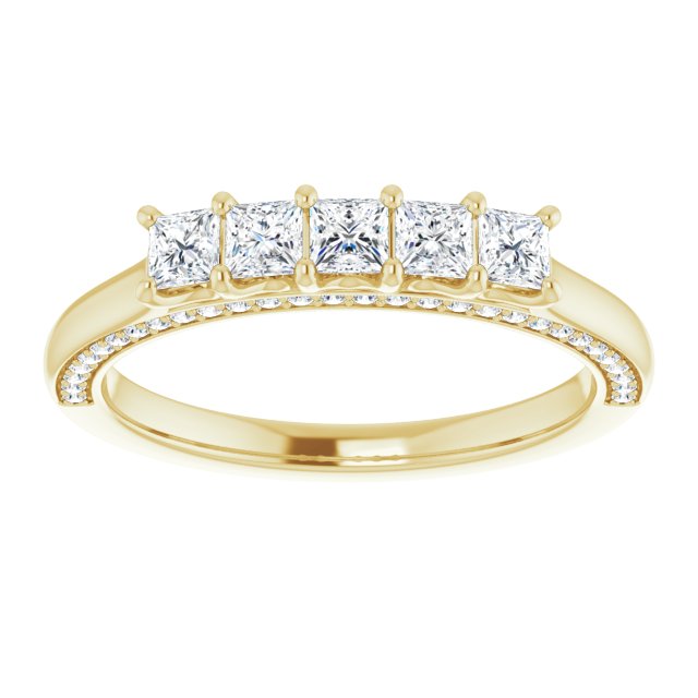Square 5/8 CTW Natural Diamond Anniversary Band