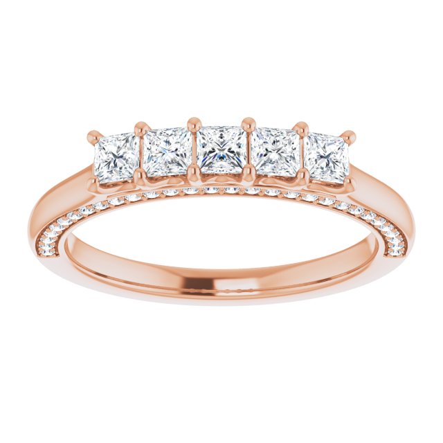 Square 5/8 CTW Natural Diamond Anniversary Band