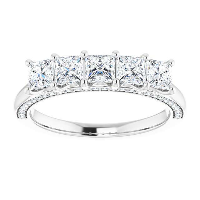 Square 1 1/6 CTW Natural Diamond Anniversary Band