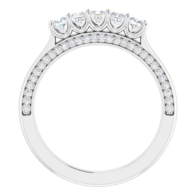 Square 5/8 CTW Natural Diamond Anniversary Band