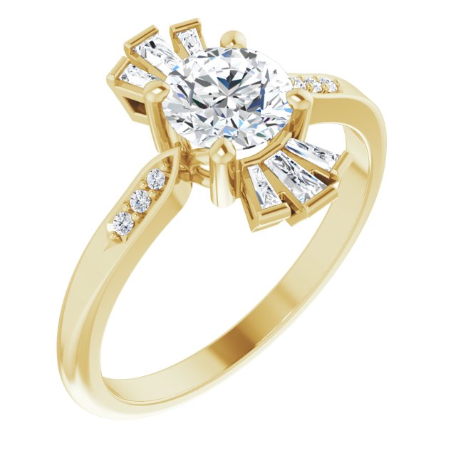 Round Natural White Sapphire & 1/6 CTW Natural Diamond Ring