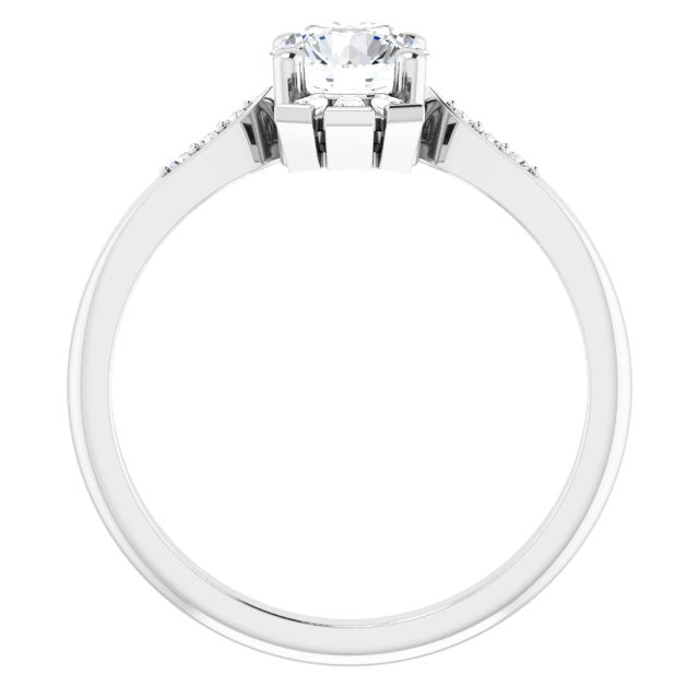 Round Natural White Sapphire & 1/6 CTW Natural Diamond Ring