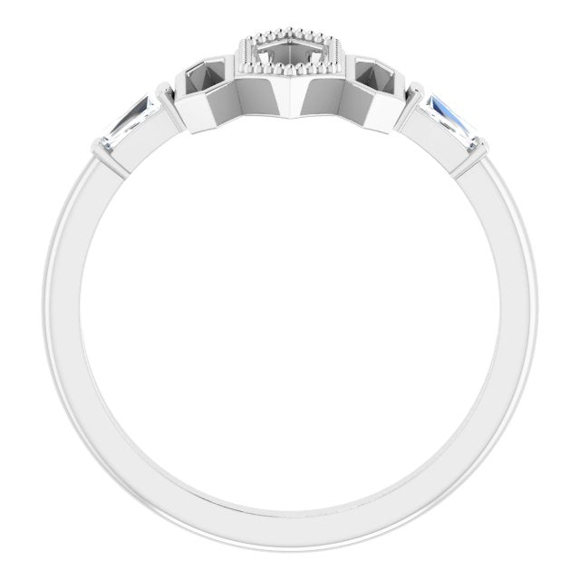 1/8 CTW Natural Diamond Geometric Ring