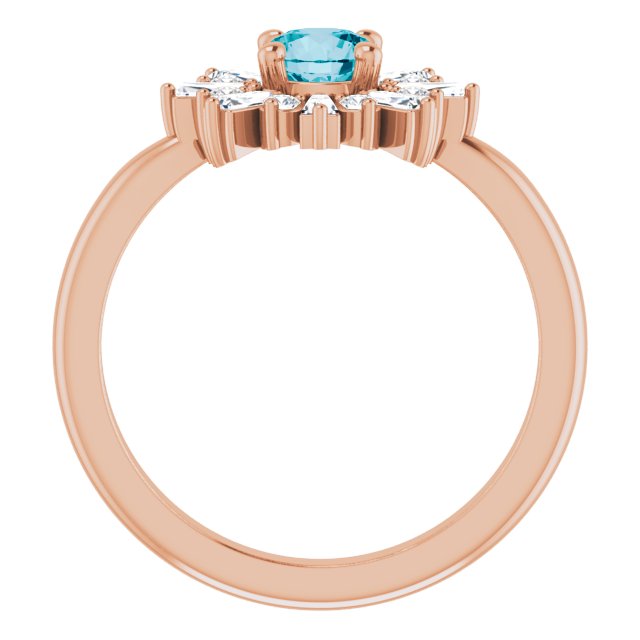 Round Natural London Blue Topaz & 3/8 CTW Natural Diamond Ring