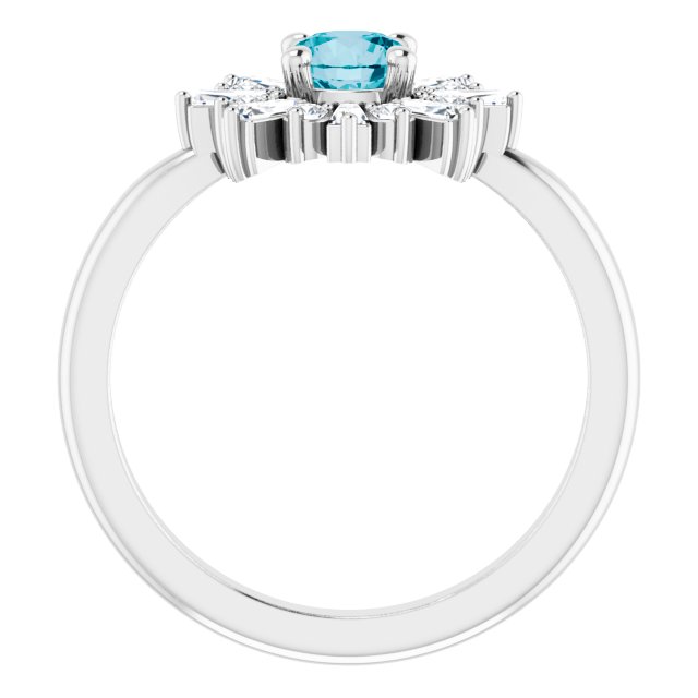 Round Natural London Blue Topaz & 3/8 CTW Natural Diamond Ring