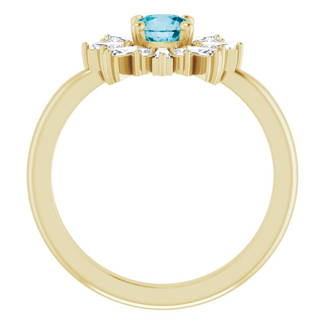 Round Natural London Blue Topaz & 3/8 CTW Natural Diamond Ring