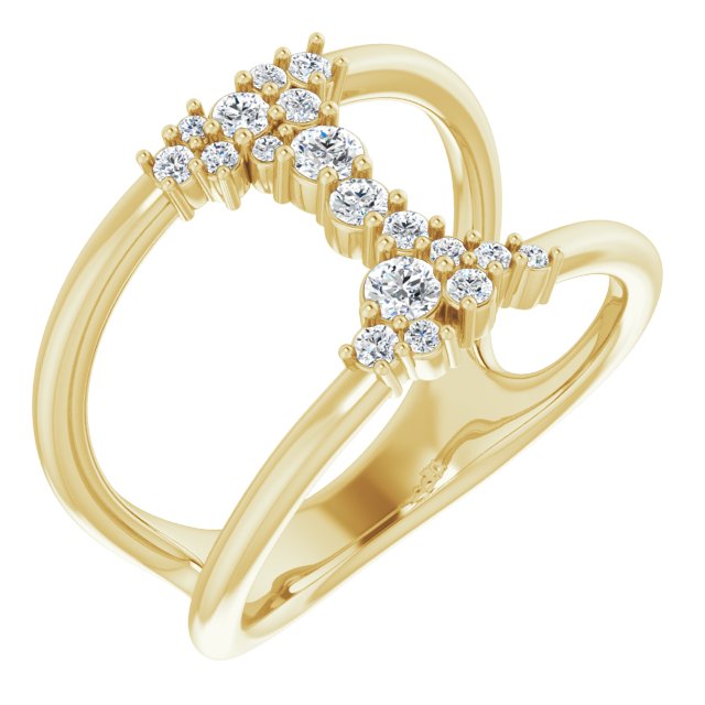 Round 3/8 CTW Lab-Grown Diamond Negative Space Ring
