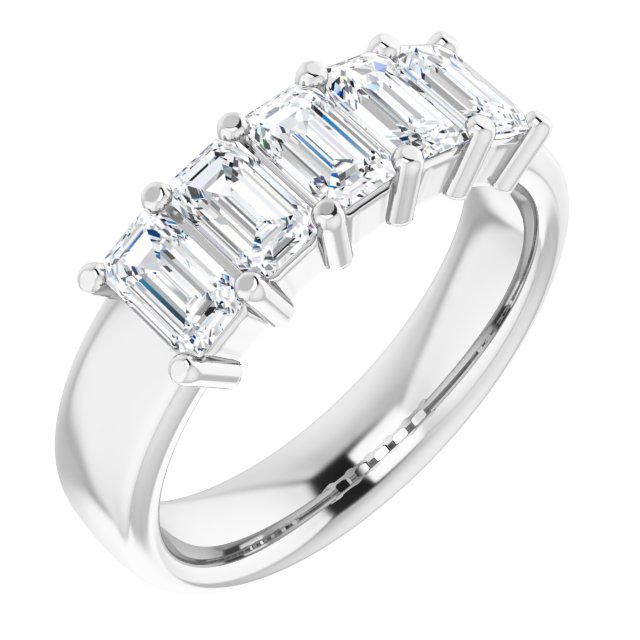 Emerald 1 5/8 CTW Natural Diamond Anniversary Band