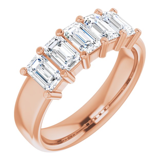 Emerald 1 5/8 CTW Natural Diamond Anniversary Band