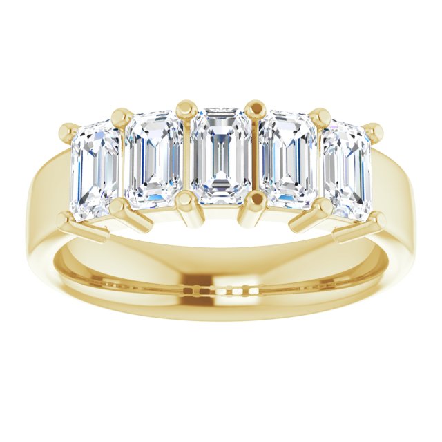 Emerald 1 5/8 CTW Natural Diamond Anniversary Band
