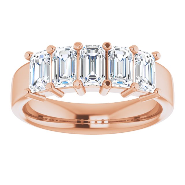 Emerald 1 5/8 CTW Natural Diamond Anniversary Band