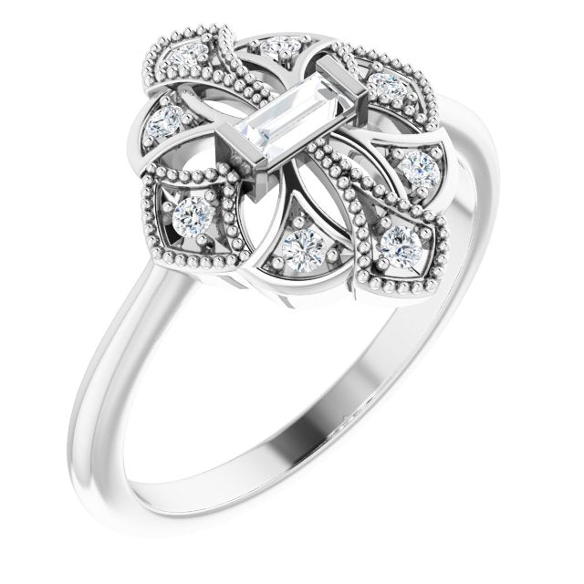 1/6 CTW Diamond Vintage-Inspired Ring