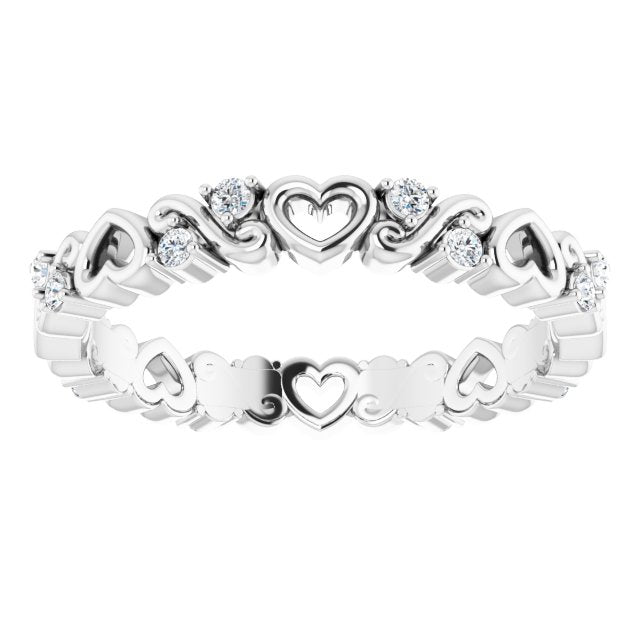 1/8 CTW Natural Diamond Heart Eternity Band