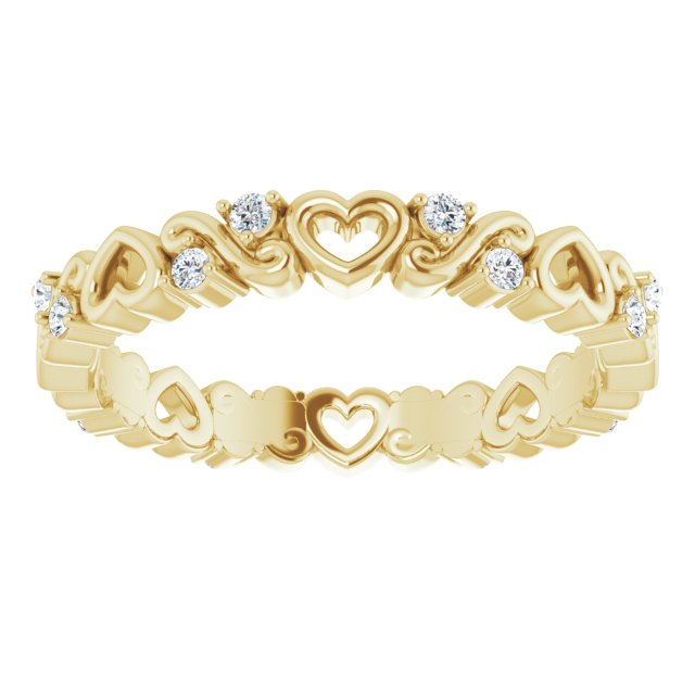 1/8 CTW Natural Diamond Heart Eternity Band