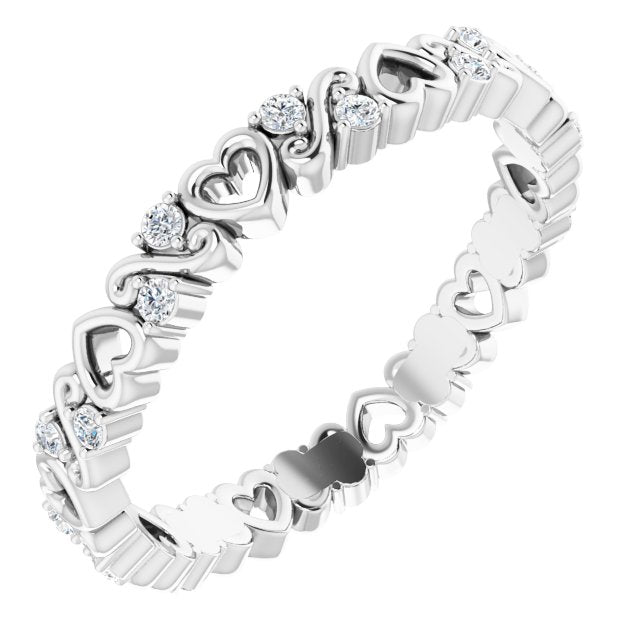 1/8 CTW Natural Diamond Heart Eternity Band