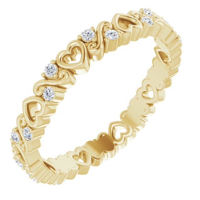 1/8 CTW Natural Diamond Heart Eternity Band