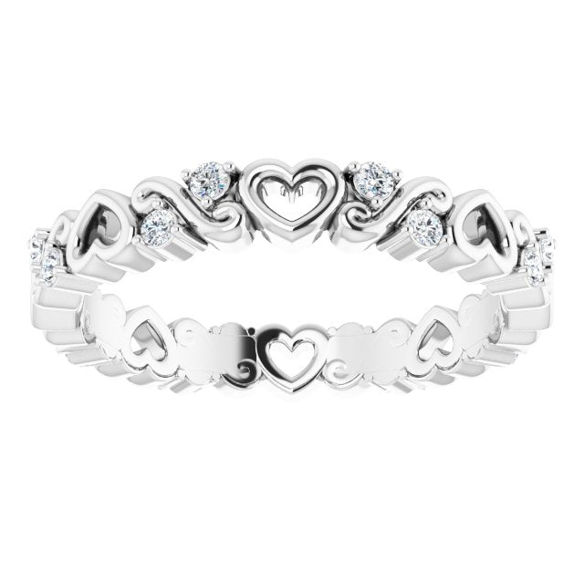 1/8 CTW Natural Diamond Heart Eternity Band