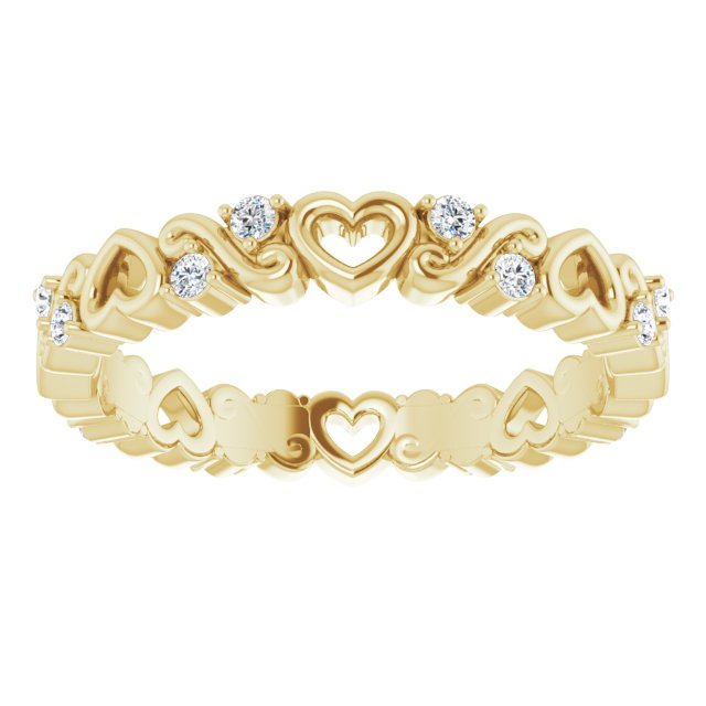 1/8 CTW Natural Diamond Heart Eternity Band