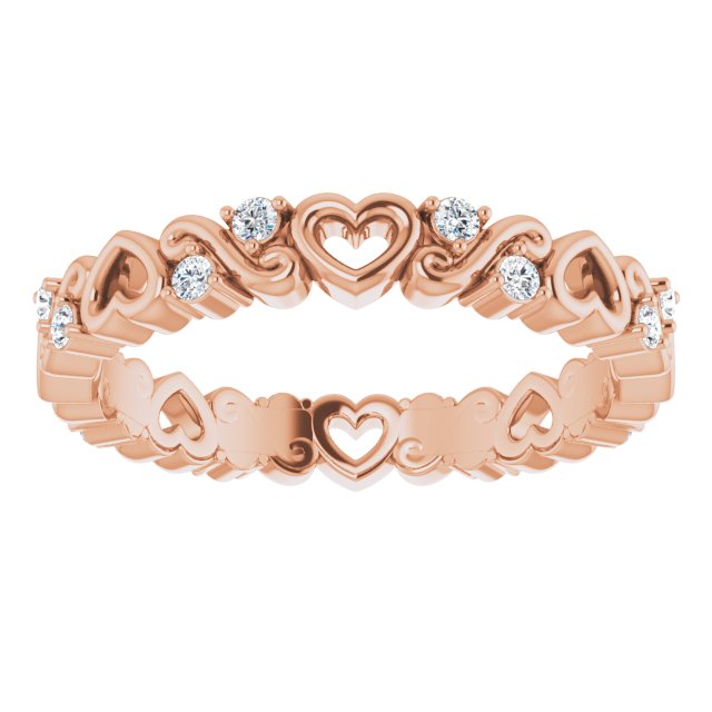 1/8 CTW Natural Diamond Heart Eternity Band