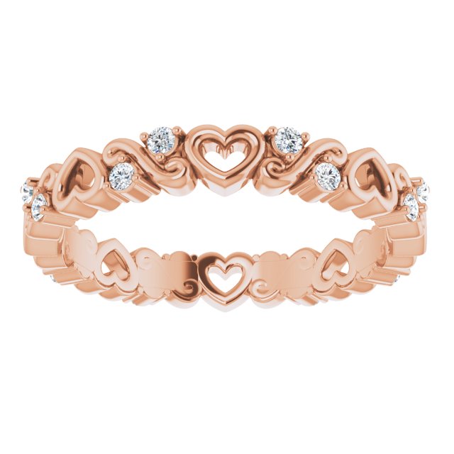1/8 CTW Natural Diamond Heart Eternity Band