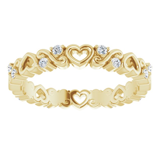 1/8 CTW Natural Diamond Heart Eternity Band