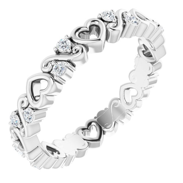 1/8 CTW Natural Diamond Heart Eternity Band