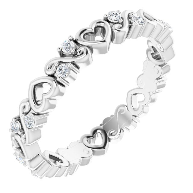 1/8 CTW Natural Diamond Heart Eternity Band