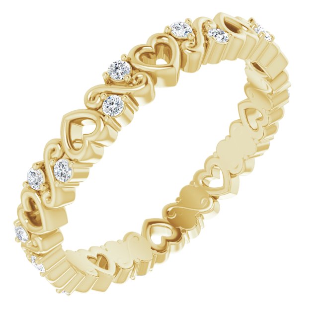 1/8 CTW Natural Diamond Heart Eternity Band