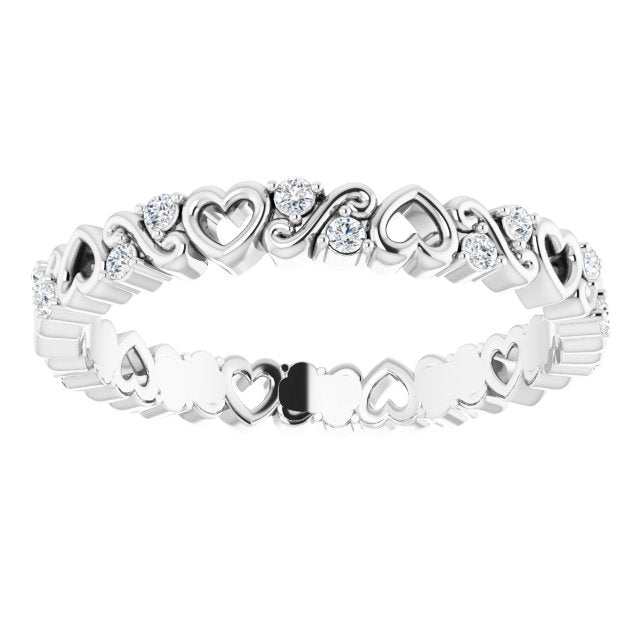 1/8 CTW Natural Diamond Heart Eternity Band