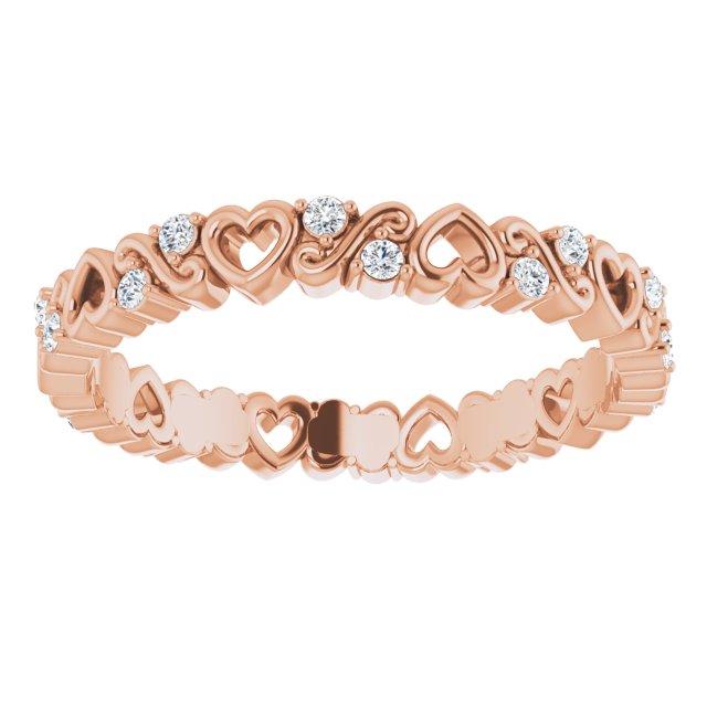 1/8 CTW Natural Diamond Heart Eternity Band