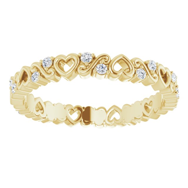 1/8 CTW Natural Diamond Heart Eternity Band