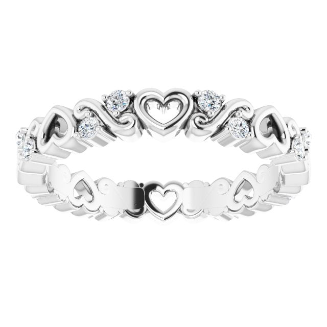 1/8 CTW Natural Diamond Heart Eternity Band