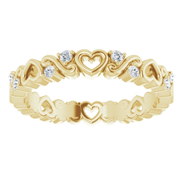 1/8 CTW Natural Diamond Heart Eternity Band