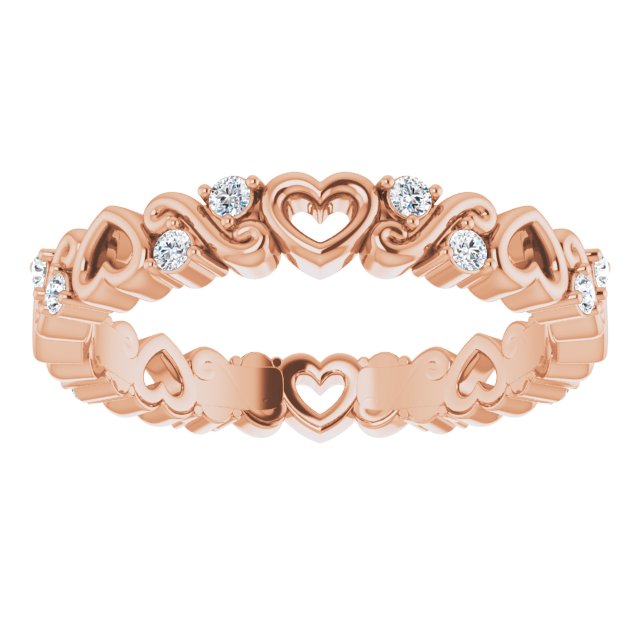 1/8 CTW Natural Diamond Heart Eternity Band