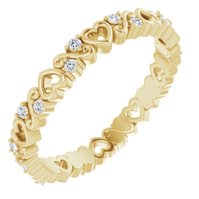1/8 CTW Natural Diamond Heart Eternity Band