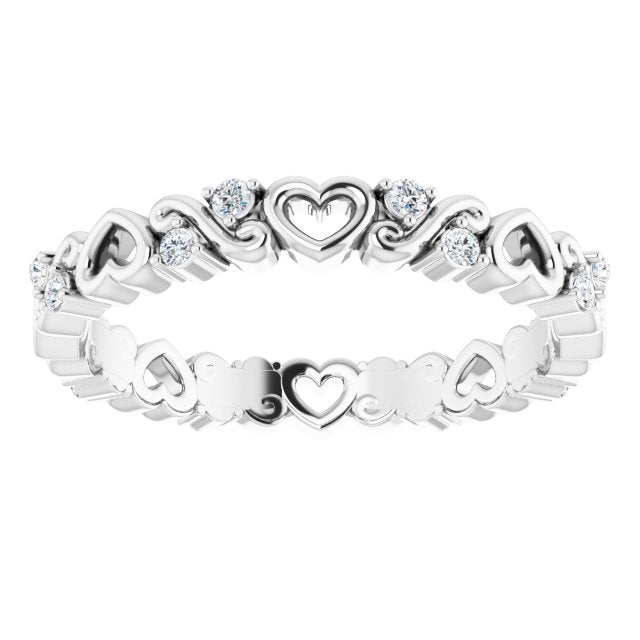 1/8 CTW Natural Diamond Heart Eternity Band
