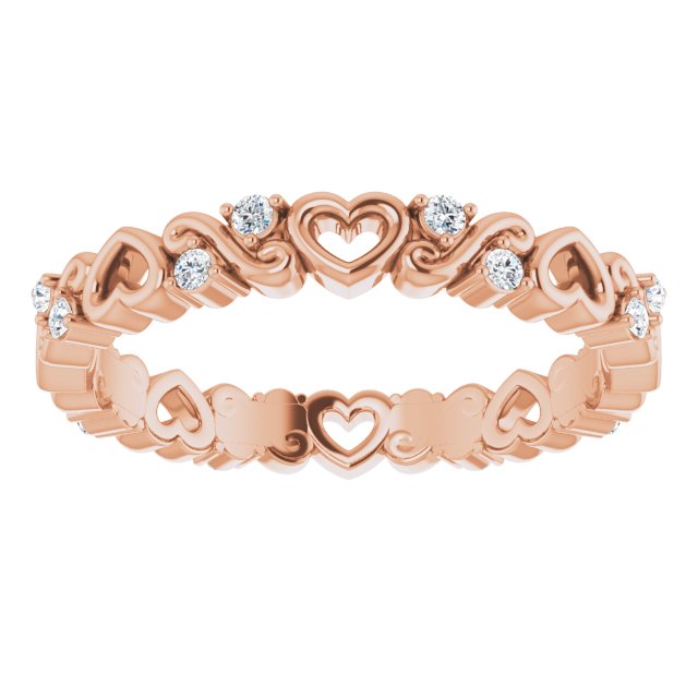 1/8 CTW Natural Diamond Heart Eternity Band